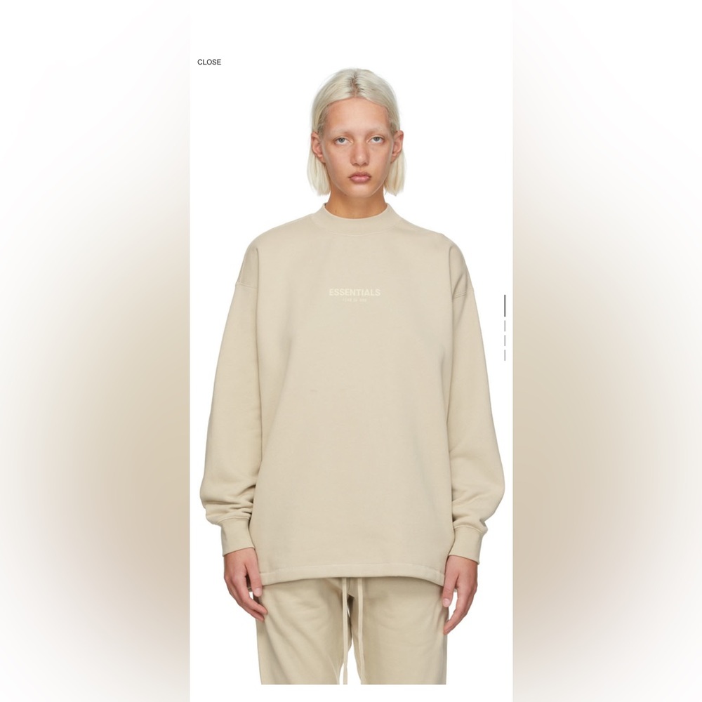 Essentials Cream Crewneck Sweater
